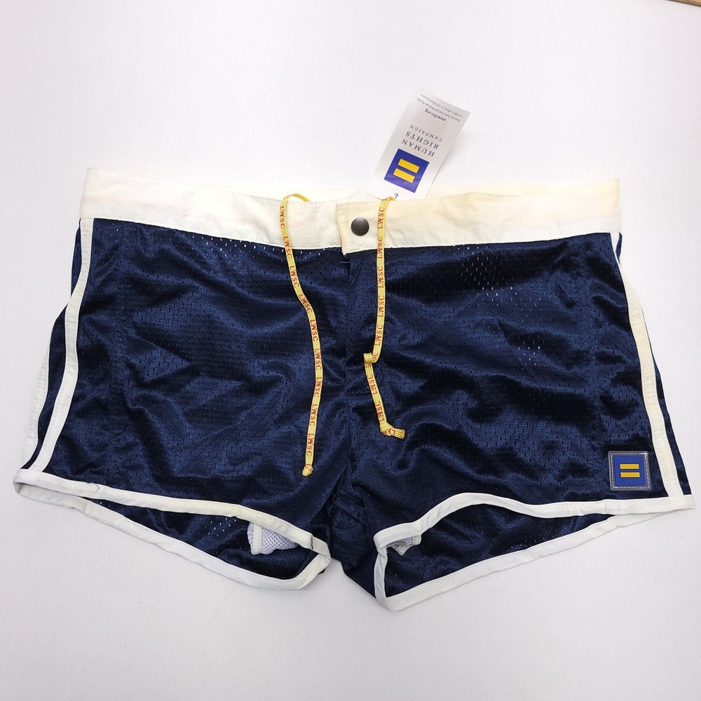 Human Rights Campaign HRC Navy Blue Mesh 60s Style Shorts LASC Large